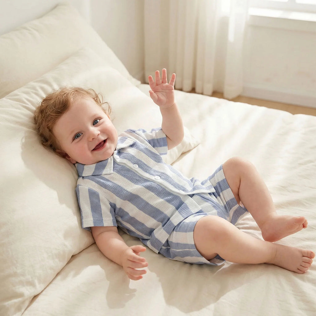 Striped Lapel Coord Set – Boys